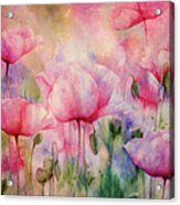 Monet's Poppies Vintage Warmth Acrylic Print