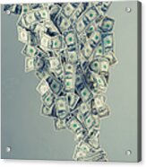Money Flying Out Of Man's Wallet Acrylic Print