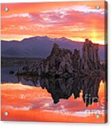 Mono Lake Fiery Sunset Acrylic Print