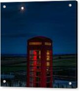 Moon Over Telephone Booth Acrylic Print