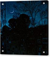 Moonlight And Fireflies Acrylic Print