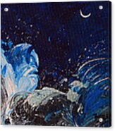 Moonlight Over Raging Water Acrylic Print