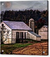 Moonrise Over An Amish Farm Acrylic Print