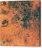 Mosaic Image Of A Cratered Region On Mars Acrylic Print