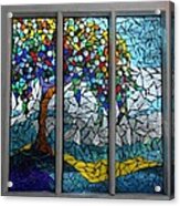 Mosaic Stained Glass - Summers' Colors Acrylic Print