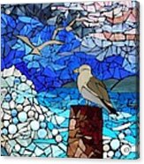 Mosaic Stained Glass - Three's A Crowd Acrylic Print