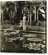 Mother And Daughter By A Pond Acrylic Print