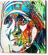 Mother Teresa Tribute By Sharon Cummings Acrylic Print