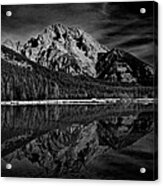 Mount Moran In Black And White Acrylic Print