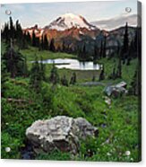 Mount Rainier And Upper Tipsoo Lake Acrylic Print