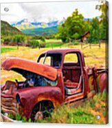Mountain Ranch Truck Acrylic Print