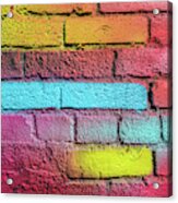 Multi-colored Brick Wall Acrylic Print