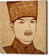 Mustafa Kemal Ataturk Coffee Painting Acrylic Print