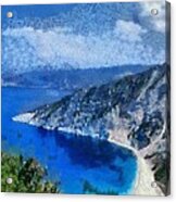 Myrtos Beach In Kefallonia Island Acrylic Print
