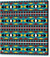 Navajo Teal Pattern Acrylic Print