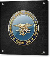 Naval Special Warfare Group One - N S W G-1 - Emblem On Black Acrylic Print