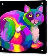 Neon Bright Cat Acrylic Print