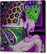 Neon Purple Carousel Horse Acrylic Print
