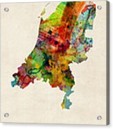 Netherlands Watercolor Map Acrylic Print