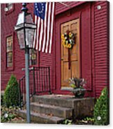 New England Door And Betsy Ross Flag Acrylic Print