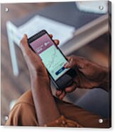 New Ways Of Investing - Hands Only Using Smart Phone Acrylic Print