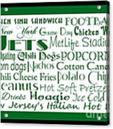 New York Jets Game Day Food 2 Acrylic Print