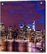 New York Skyline Magic Hour-- From Brooklyn Heights Promenade Acrylic Print