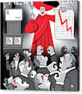 Red Death On Wall Street Acrylic Print