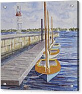 Newport Boats In Waiting Acrylic Print