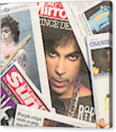 Newspaper Tributes To Prince Following His Passing Acrylic Print