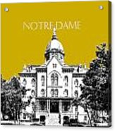Notre Dame University Skyline Main Building - Gold Acrylic Print