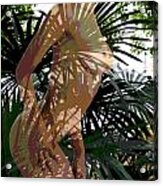 Nude Peeking Through The Palms Acrylic Print