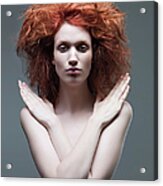 Nude Woman With Wild Hair Acrylic Print