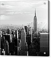 Nyc Skyline.black And White Acrylic Print