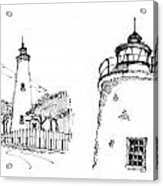 Ocaracoke Lighthouse Detail Sketches 1992 Acrylic Print