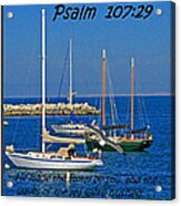 Ocean Birds -  Calm Sea - Psalm 107-29 Acrylic Print