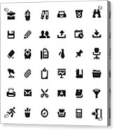 Office Supply And Paperwork Vector Symbols And Icons Acrylic Print