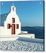 Oia Church, Santorini, Greece Acrylic Print