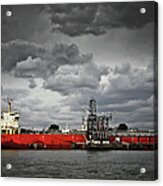 Oil Tanker In A Port Acrylic Print