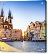 Old Town Square And Church Of Our Lady Before Týn In Prague At Sunrise. Czech Republic Acrylic Print