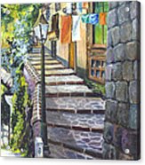 Old Village Stairs - In Tuscany Italy Acrylic Print