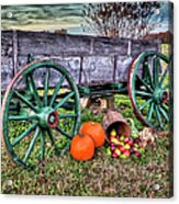 Old Wagon At Harvest Time Acrylic Print