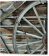 Old Wagon Wheel In Nevada City Montana Acrylic Print