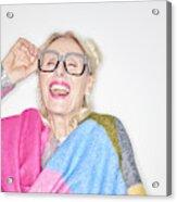 Older Woman Laughing Acrylic Print