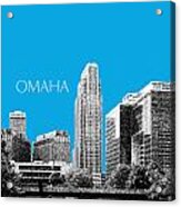 Omaha Skyline - Ice Blue Acrylic Print