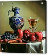 Ontbijtje With Blue Tankard-red Apples And Venetian Glass Acrylic Print