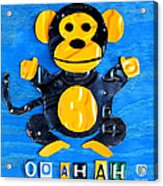 Oo Ah Ah The Monkey License Plate Art Acrylic Print