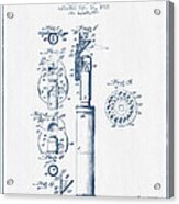 Ophthalmoscope Patent From 1915- Blue Ink Acrylic Print