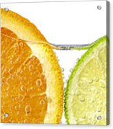 Orange And Lime Slices In Water Acrylic Print