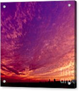 Orange And Purple Clouds Sunset View From The Balcony Acrylic Print